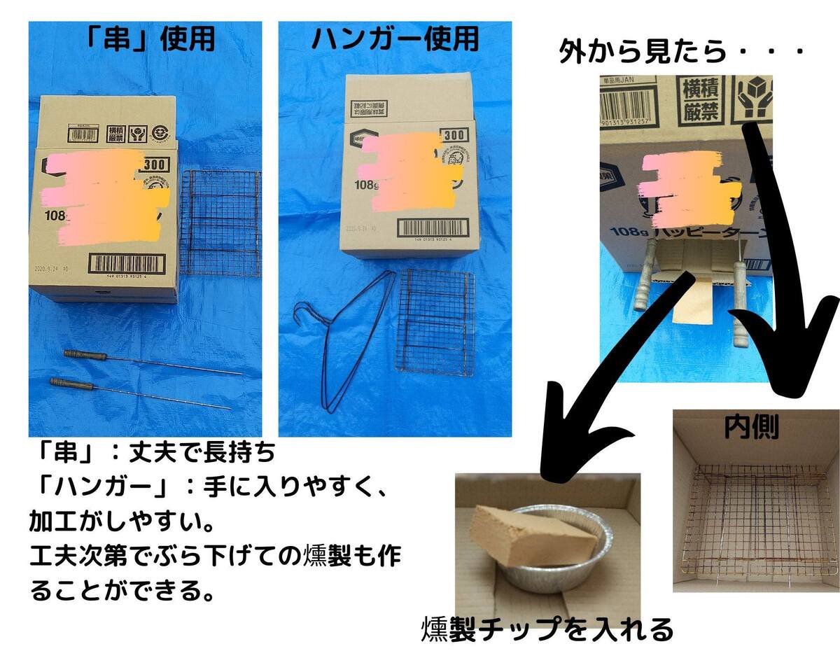 段ボール燻製器づくり